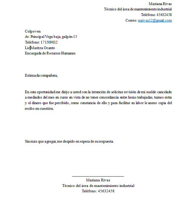 Modelo Carta De Reclamación Para Descargar Gratis En Formato Word My