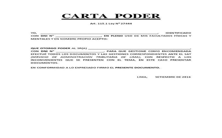 Carta poder – Modelos para cartas